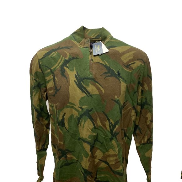 Mens Polo Ralph Lauren Estate Rib Camo Half Zip Pullover Sweater Large NWT - Picture 4 of 5